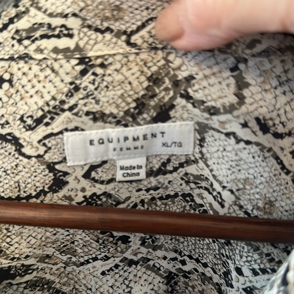 100% Silk Python Print Blouse - Picture 3 of 5